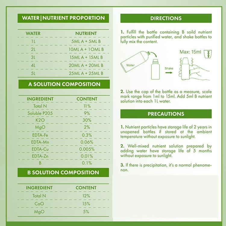 Larutan nutrisi hidroponik coc - Nutrient Solution Ab ulasan dan harga